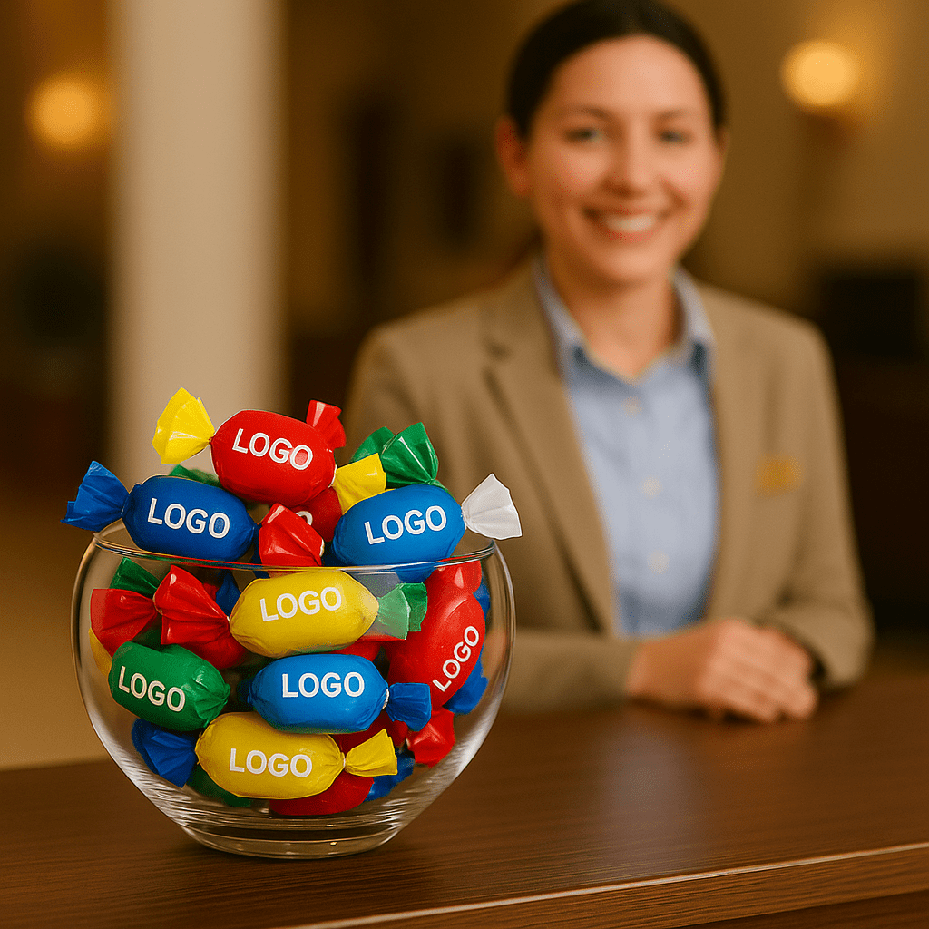 logolu bonbon şeker